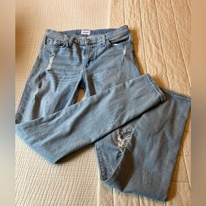 Hudson Nico Midrise Diatressed Super Skinny Jeans in size 28